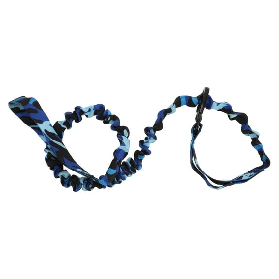 Unique Bargains Double Handle Nylon Dog Leash for Dogs Blue Black Camouflage Length 110-160cm Diameter 0.98 Inch