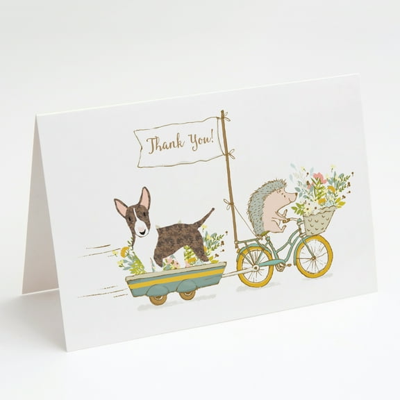 Bull Terrier Brindle Greeting Cards and Envelopes Pack of 8