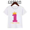 thumbnail image 2 of Camiseta de algodón estampada con número de cumpleaños de corona, regalo de cumpleaños para niños, camiseta para niña, camiseta divertida y linda para bebé, ropa para niños, 2 of 5