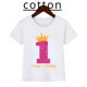 thumbnail image 2 of Camiseta de algodón estampada con número de cumpleaños de corona, regalo de cumpleaños para niños, camiseta para niña, camiseta divertida y linda para bebé, ropa para niños, 2 of 5