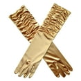thumbnail image 4 of Ediodpoh Women Solid Color Satin Pleated Wedding Gloves for Party Events and Elegant Occasions Gold, 4 of 4
