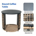 thumbnail image 7 of VIXLON 3 Piece Outdoor Steel Wicker Rattan Chair 'with' Side Table Thick Cushion, Brown/Blue, 7 of 7
