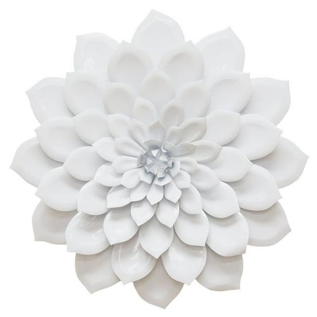 HomeRoots Meubles 321336 Décoration Murale de Fleurs Blanches en Couches
