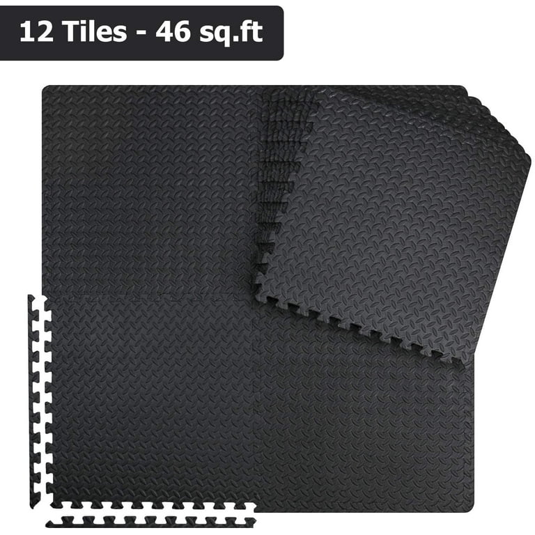 innhom 12 Tiles Gym Mat Exercise Mats Puzzle Foam Mats Gym Flooring Mat Interlocking Foam Mats with EVA Foam Floor Tiles for Gym Equipment Workouts, Black innhom 12 Tiles Gym Mat Exercise Mats Puzzle Foam Mats Gym Flooring Mat Interlocking Foam Mats with EVA Foam Floor Tiles for Gym Equipment Workouts, Black