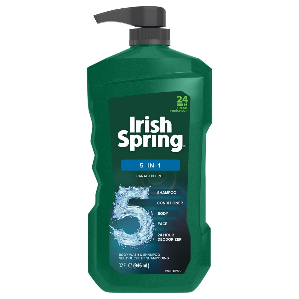 Irish Spring 5 in 1 Hair, Face and Body Wash Pump 32 fl oz Walmart