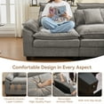 thumbnail image 5 of DOMICARE 103'' Cloud Modern L-Shaped 3-Seater Couch with Removable Headrest & Ottoman, Modular Oversized Chenille Sectional Sofa with Armrests for Living Room, Light Grey, 5 of 10