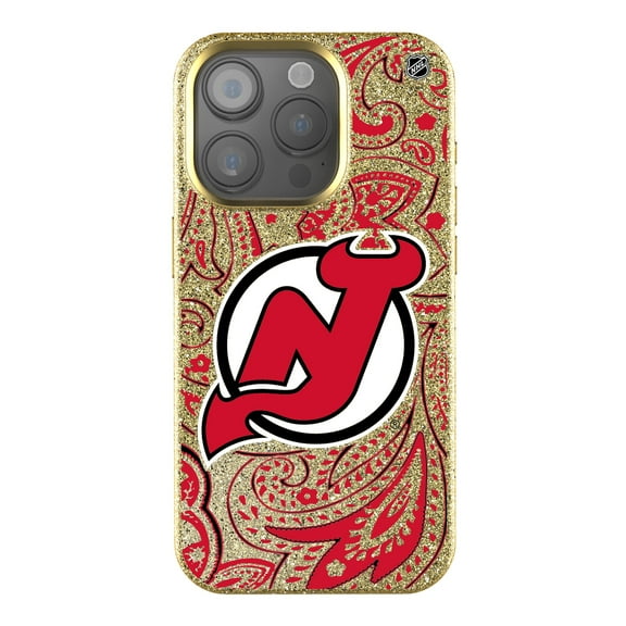 Keyscaper Gold New Jersey Devils Paisley Bling iPhone Case