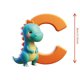 thumbnail image 2 of Fiudx Liquidación de ofertas flash Colgante de dinosaurio de 26 letras de acrílico para Navidad, colgante decorativo para fiesta de dinosaurios, 2 of 2
