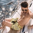thumbnail image 2 of luoweisi Men's Beach Shorts Quick Dry Swim Trunks with Mesh Lining Bee S, 2 of 5
