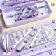 thumbnail image 1 of pstuiky Kit de geometría matemática para evitar la miopía|juego de 8 piezas de materiales escolares con caja de almacenamiento irrompible que incluye regla|transportador|goma de borrar, 1 of 6