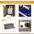 thumbnail image 6 of SUMMIT LIVING 56" Rectangular Gas Fire Pit Table, 50,000 BTU Wicker Propane Fire Pit with Lid & Blue Fire Glass, Black & Brown, 6 of 12