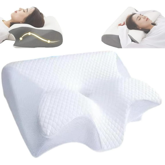 Pillow for snoring relief and sleep apnea,Ergonomic Contour Support Pillows, Air Way Cervical Pillow for Sleep Apnea, for Side Sleepers, Back Sleepers