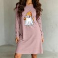 thumbnail image 7 of Taqqpue Womens Cotton Sleep Dress Long Sleeves Crew Neck Halloween Skeleton Print Loose Knee Length Nightshirt Casual Oversized Lounge Pullover Nightgown for Women Plus Size, 7 of 7