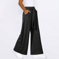 thumbnail image 5 of WILLBEST Pantalones de Yoga Casuales de Pierna Ancha para Mujer, Suaves Y Cómodos, con Diseño de Cordones Verticales para Uso Diario 2713 Extra Grande, 5 of 5