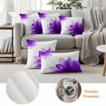 thumbnail image 6 of Purple Outdoor Waterproof Pillow Covers, Boho Modern Floral Abstract Ombre Leaf White Decorative Square Throw Pillowcase Sofa Cushion Sham for Patio/Couch/Chair, 24"x24" 2 Pack, 6 of 8