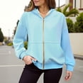 thumbnail image 2 of Karight Women's Full Zip Up Oversized Sweatshirts Lightweight Hoodies with Pockets Long Sleeve Thin Casual Hooded Jackets, 2 of 5