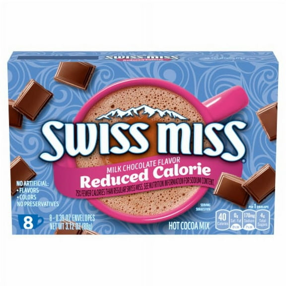 2X - Swiss Miss Reduced Calorie Milk Chocolate Flavored Hot Cocoa Mix