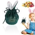 thumbnail image 2 of Easter Bunny Ear Velvet Candy Bags, Durable Drawstring Decor Pouches for Easter Party Favors, Wedding Shower Gifts, Reusable Soft Treat Bags, Flannel, Party Favors Handbag, 1Pc(Green,3.9x3.9x6.7"), 2 of 9