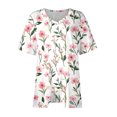 thumbnail image 4 of Pisexur Hauts pour Femmes, Hauts d'Été pour Femmes, Hauts Grande Taille pour Femmes, Hauts pour Dames Mode Été Sexy Imprimé Manches Courtes Col Rond Multicolore, 3TG, 4 of 7
