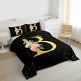 thumbnail image 3 of Homewish Gold Cartoon Monogrammed Full Size Comforter Sets for Female, Initial B Letter Bedding Comforter Set, Groovy Rose Flower Reversible Bedding Sets, Luxury Bedroom Decor, 3 Pieces, 3 of 8