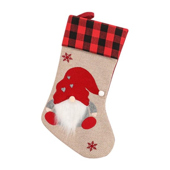 Christmas Sale! Christmas Stocking, 18 Inch Gnomes Santa Christmas Stockings Fireplace Hanging Stockings for Family Christmas Decoration Xmas Character Holiday Season Party Decor