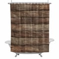 thumbnail image 2 of Brown Wood Grain Shower Curtain for Bathroom Decor, Realistic Wooden Board Texture Farmhouses Waterproof Fabric Shower Curtain, 36"x78" Set with 12 Hooks, 2 of 9