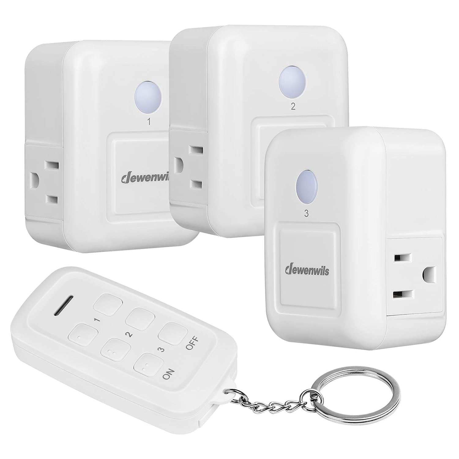Remote Control Outlet, 2 Side Outlets, No Interference Remote Outlet