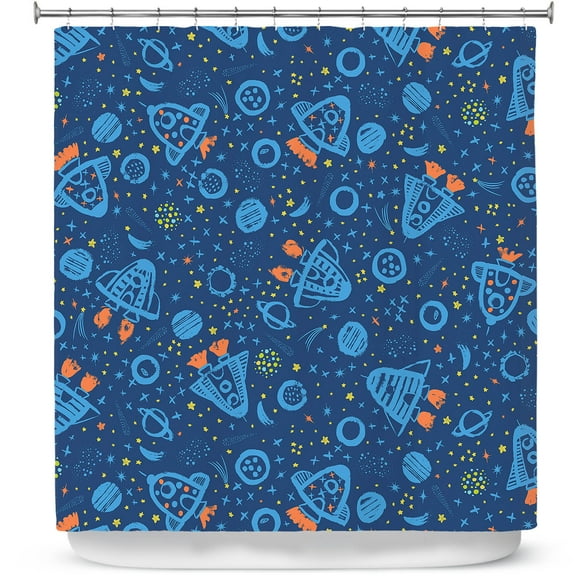 Shower Curtains 70" x 84" from DiaNoche Designs by Metka Hiti - Rockets