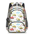 thumbnail image 2 of Tractor and Excavators White Pattern Backpack for School, Cute School Bag with Adjustable Shoulder Straps and Padded Back, 16.9"x12.6"x5.9", 2 of 3