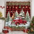 thumbnail image 2 of Red Truck Elk Shower Curtains for Bathroom, Snowman Snowman Christmas Tree Red Plaid Waterproof Fabric Shower Curtain for Bathroom Bathtub Decoration, Machine Washable, 36"x72", 2 of 9