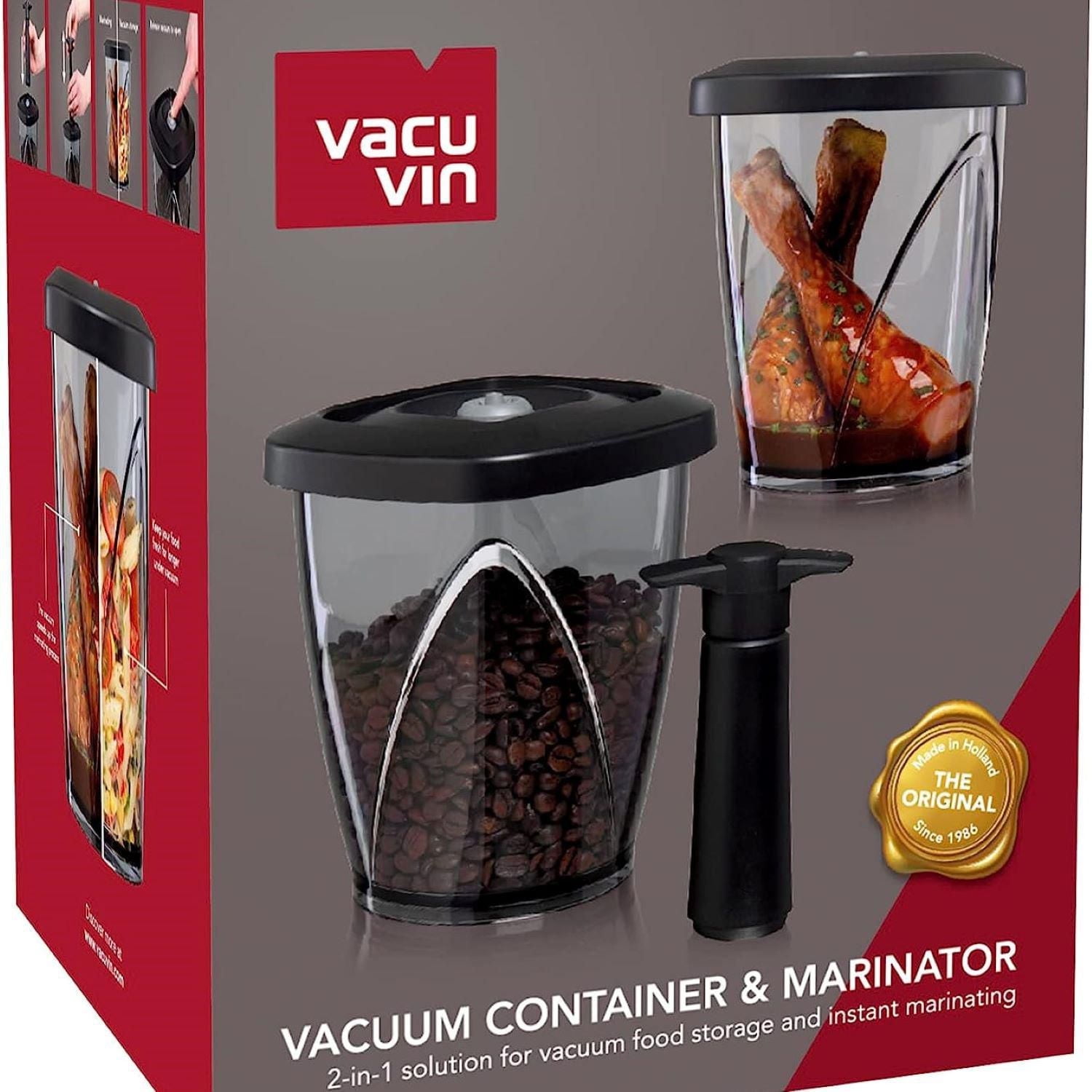 Tomorrow's Kitchen 44 Oz Vacuum Coffee Saver Container and Food Marinator