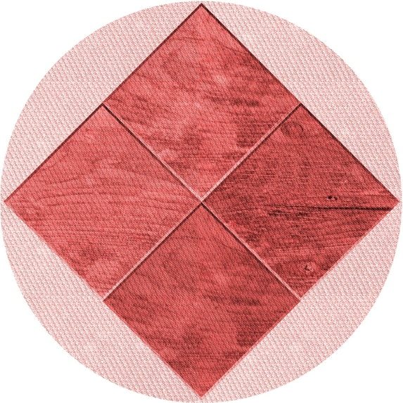 Ahgly Company Indoor Round Patterned Deep Rose Pink Area Rugs, 7' Round