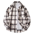thumbnail image 2 of Ceisia Men's Vintage Plaid Flannel Shirt Jacket | Loose Drop-Shoulder Long Sleeve Casual Button-Down Top Gifts, 2 of 4