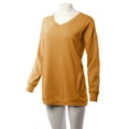 thumbnail image 5 of A2Y Women's Relaxed Fit Long Sleeve V-Neck Side Pocket Sweatshirt Ash Mustard 1XL, 5 of 6