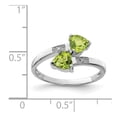 thumbnail image 4 of Sterling Silver Rhodium Peridot & Diamond Heart Ring, 4 of 6