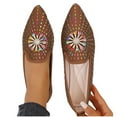 thumbnail image 2 of Dpityserensio Flats Shoes Women Dressy Comfortable Style Flat-Bottom Shallow Mouth Rhinestone Pointed ToeBottom Moccasins Flat Shoes, 2 of 9