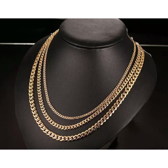 3/5/7/9/11mm Stainless Steel Cuban Curb Chain Silver/Black/Gold Necklace Chain