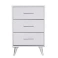 thumbnail image 4 of SEI Furniture Owen 3 Drawer Nightstand in White and Chrome, 4 of 5