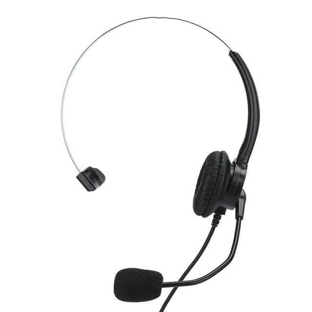 Monaural Headset, PU Leather Material Telephone Headset, For Home Telephone For Office Use