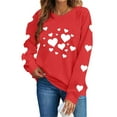 thumbnail image 2 of Vetsdori Womens Valentine Sweatshirts Pullover Tops Casual Valentine's Days Crew Neck Sweatshirts for Women Loose, 2 of 8
