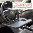 thumbnail image 7 of Trobo Steering Wheel Tray, Car Desk For Writing, Laptop, Tablet, iPad Or Notebook With Pen Slot, Food Eating Table With Cup Holder, Hooks On Most Vehicle Steering Wheels, Car Accessories For Travelers, 7 of 7