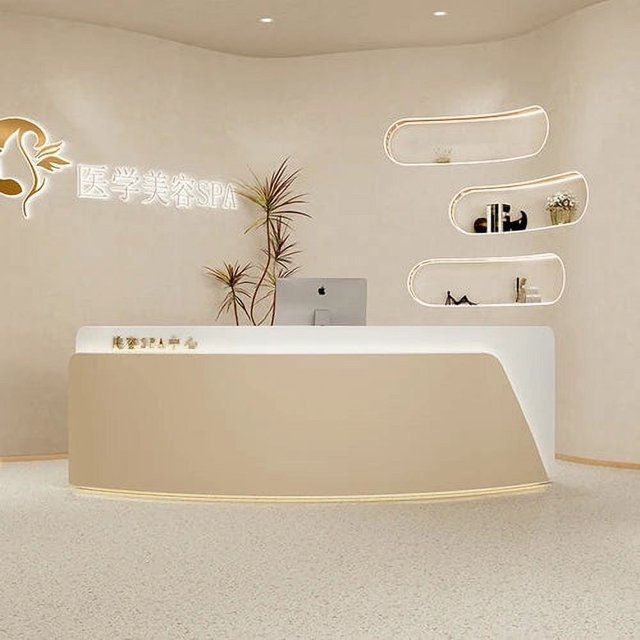 Podium Stand Church Front Desk Reception Counter Office Desk Luxury Cafe Counter Checkout Theke Rezeption Beauty Salon Furniture My Lux Decor Round