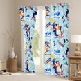 thumbnail image 3 of Homewish Kawaii Winter Penguin Curtains Pack of 2 (42x84 Each), Blue Snow Mountain Curtains Blackout, Cartoon Antarctic Animal Bedroom Curtains, Window Curtains Decor, 3 of 6