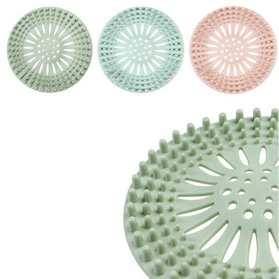 MLINS 3 Pcs Shower Drain Covers Hair Catcher Hair Stopper Sink Strainer Universal Drain Cover Filter for Kitchen Bathroom and Bath Tub(Blue Green Pink)