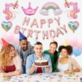 thumbnail image 5 of Ezzo Unicorn Balloon and Banner Birthday Party Decoration Set Pink 18 Pieces, 5 of 5