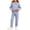 Blue, variant on Purcolt Pajama Sets for Boys and Girls Comfort Plaid Laper Collared Button Down Shirts Elastic Waisted Pants 2 Piece Loungewear Lightweight Loose Fit Sleepwear with Pockets