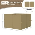 thumbnail image 2 of Aoodor 10' x 12' Gazebo Curtain Set Protecting Privacy Side Walls 4 Panels, Curtain Only - Khaki, 2 of 10