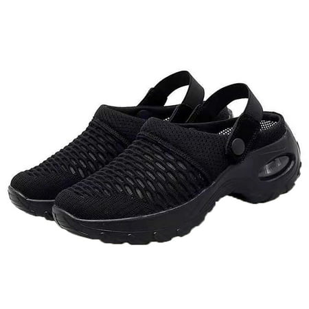 

Promotion Clearance 2021 Women s Shoes Net Surface Daily Sandals Half Drag Breathable Lightweight Air Cushion Casual Shoe Black 40