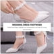 thumbnail image 2 of 1 par de zapatos de boda sexy zapatos puntiagudos de punta de encaje sandalias de tacón alto (blanco), 2 of 6