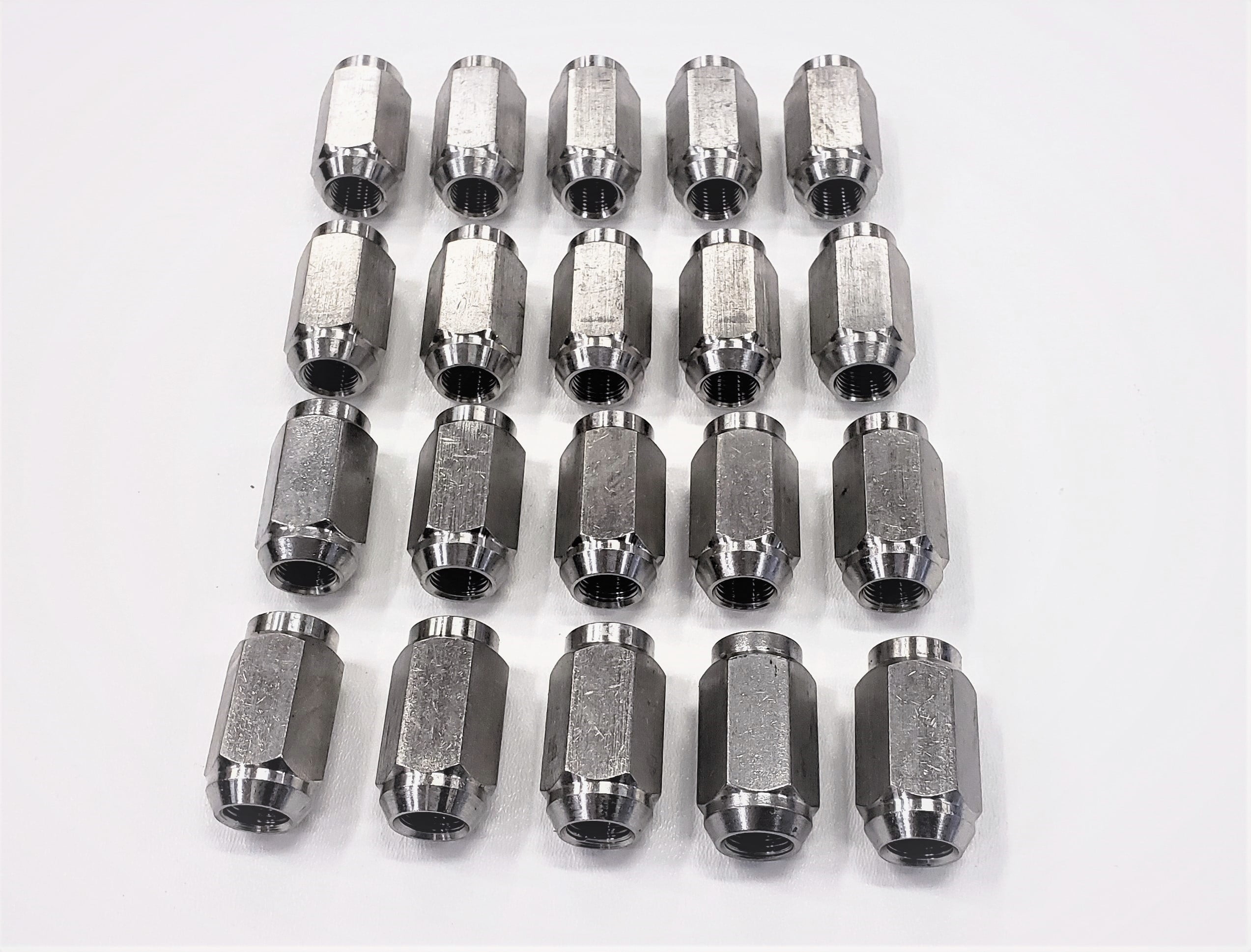 20-Pack 1/2" Solid 304 Stainless Steel Lug Nuts For Trailer Wheels 1/2-20 Thread